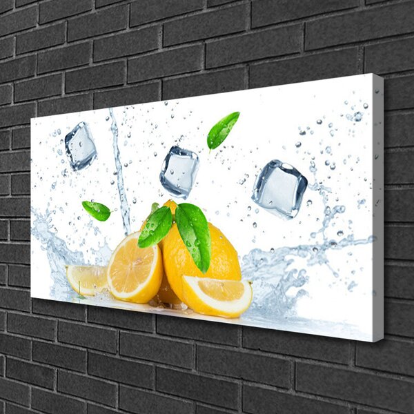 Tablou pe panza canvas Lime Ice Cubes Bucatarie Verde Alb