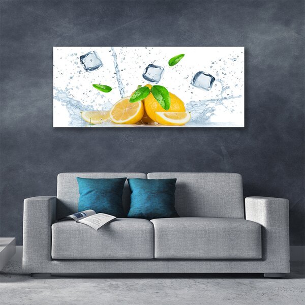 Tablou pe panza canvas Lime Ice Cubes Bucatarie Verde Alb