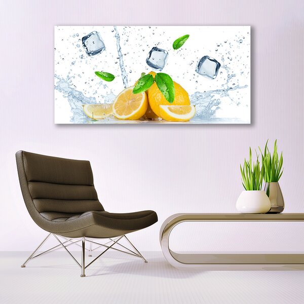 Tablou pe panza canvas Lime Ice Cubes Bucatarie Verde Alb