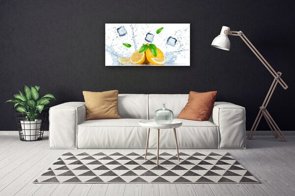 Tablou pe panza canvas Lime Ice Cubes Bucatarie Verde Alb