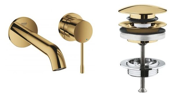 Set baterie lavoar Grohe Essence 19408GL1, dop pentru lavoar Grohe 65807GL0