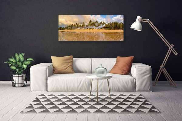 Tablou pe panza canvas Plaja Peisaj Galben Verde