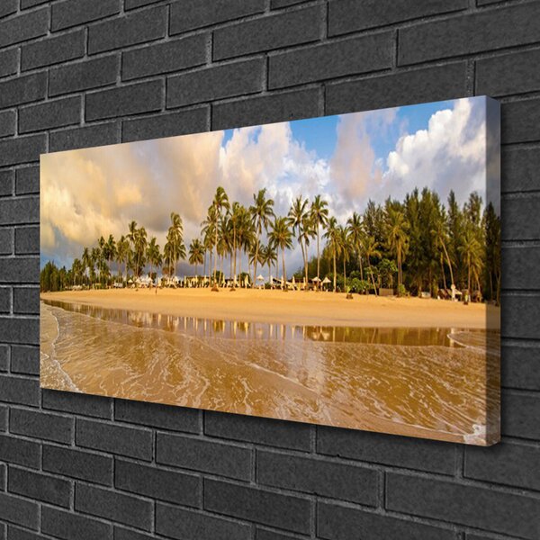 Tablou pe panza canvas Plaja Peisaj Galben Verde