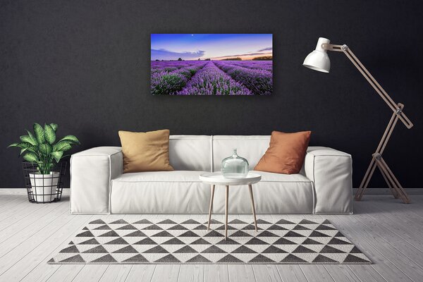 Tablou pe panza canvas Meadow Flori Natura Verde Violet