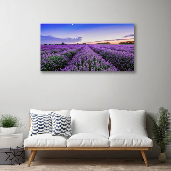 Tablou pe panza canvas Meadow Flori Natura Verde Violet