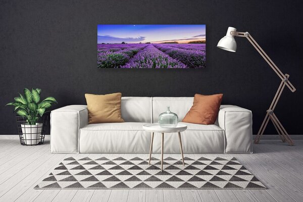 Tablou pe panza canvas Meadow Flori Natura Verde Violet
