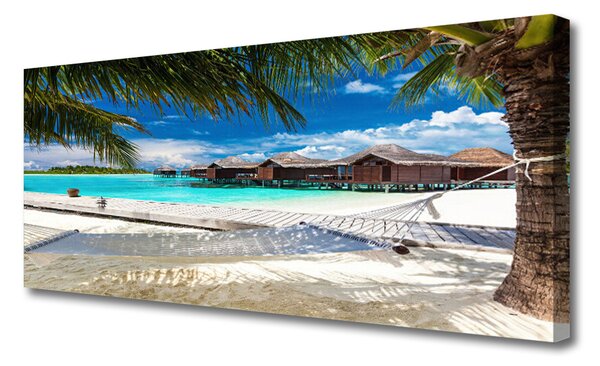 Tablou pe panza canvas Ocean Beach Peisaj Alb Albastru Maro Verde