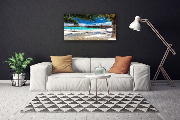Tablou pe panza canvas Ocean Beach Peisaj Alb Albastru Maro Verde