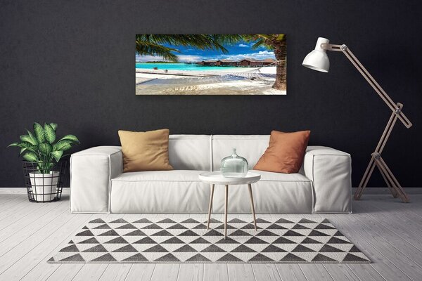 Tablou pe panza canvas Ocean Beach Peisaj Alb Albastru Maro Verde
