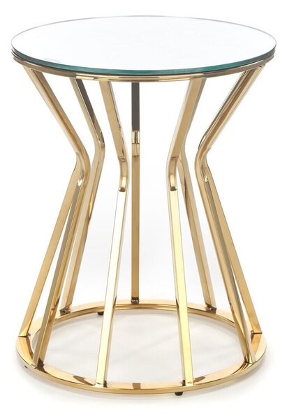 Măsuță de cafea Houston 1376Auriu, 5cm, Sticlă călită, Rotund