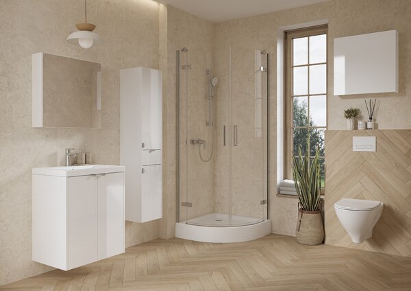 Cersanit Ovida lavoar cu dulap 60 cm alb S4047-002
