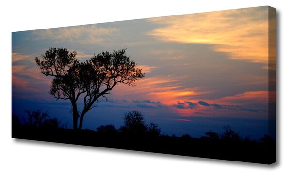 Tablou pe panza canvas Copac Natura negru