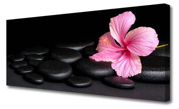 Tablou pe panza canvas Pietrele de flori Arta roz negru