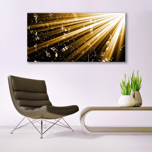 Tablou pe sticla Abstract Art Galben Negru Alb