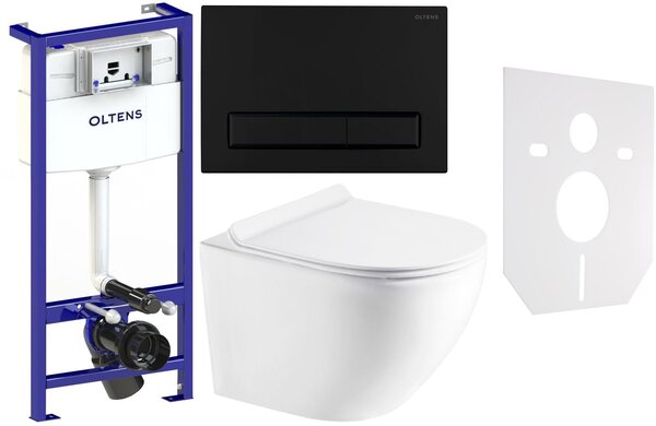 Set vas WC cu capac soft-close Hagser Beno HGR14000042, cadru încastrat Oltens Triberg 50001000, 57103300, HGR11000045, 49301000