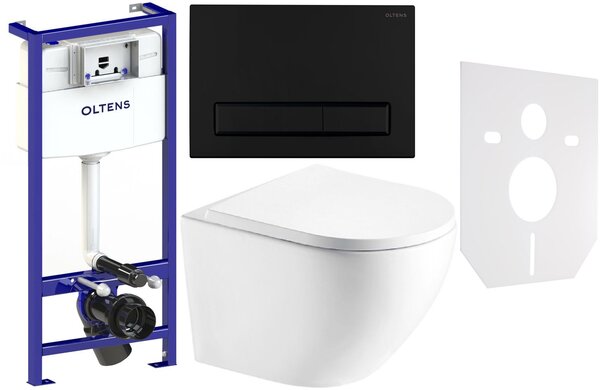 Set vas WC cu capac soft-close Hagser Beno HGR14000042, cadru încastrat Oltens Triberg 50001000, 57103300, HGR20000045, 49301000