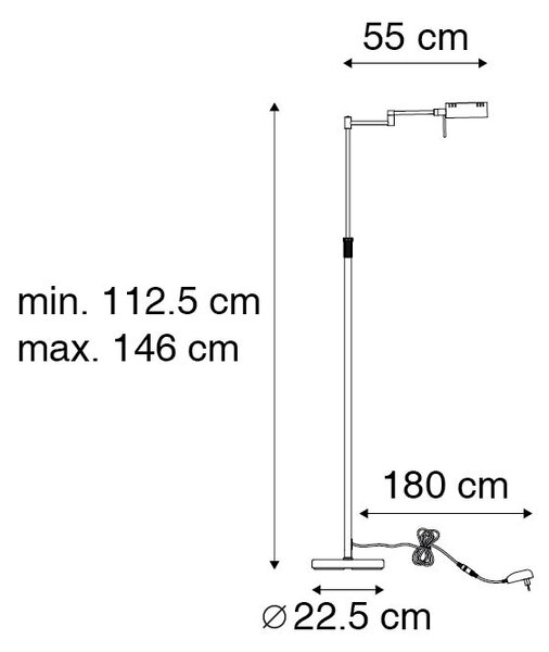 Lampa de podea de design bronz, incluzând LED cu dimmer tactil - Notia