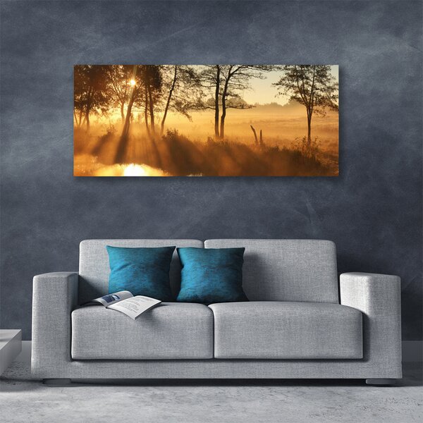 Tablou pe panza canvas Copaci Natura Brun Galben