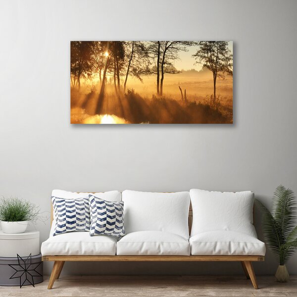 Tablou pe panza canvas Copaci Natura Brun Galben