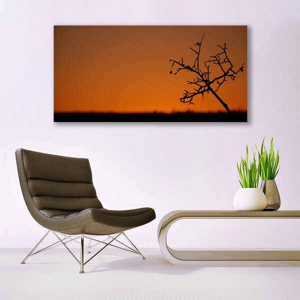 Tablou pe panza canvas Arborele de Arta Negru Galben
