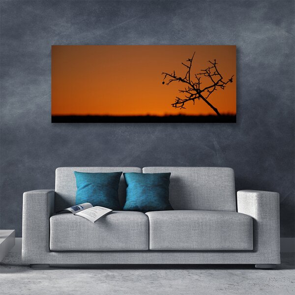 Tablou pe panza canvas Arborele de Arta Negru Galben