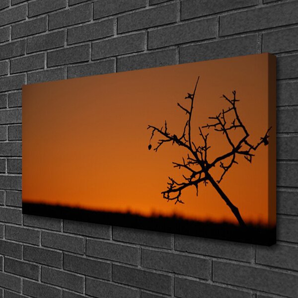 Tablou pe panza canvas Arborele de Arta Negru Galben