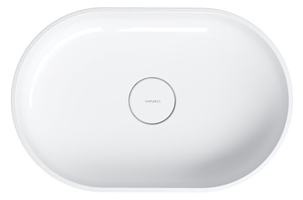 Omnires Ovo M+ lavoar 55x36 cm ovale de blat alb luciu OVOUNBP