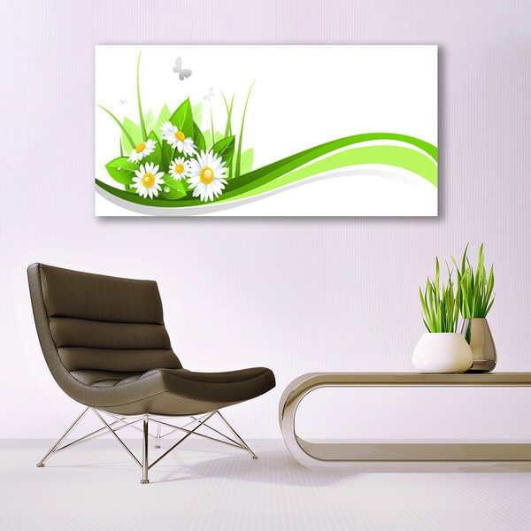 Tablou pe panza canvas Rezumat Arta Verde Alb Galben