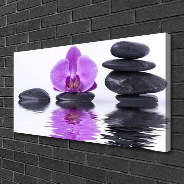 Tablou pe panza canvas Pietrele de flori Arta Roz Gri
