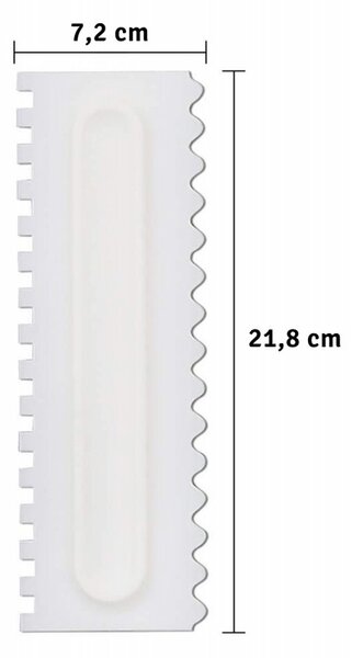 Spatula decorare tort, plastic, 21,8 x 7,2cm, alb
