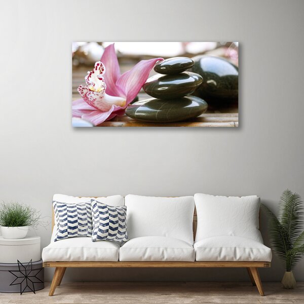 Tablou pe panza canvas Pietrele de flori Arta Roz Gri