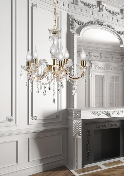 Candellux Maria Teresa lampă suspendată 5x40 W auriu 35-94646