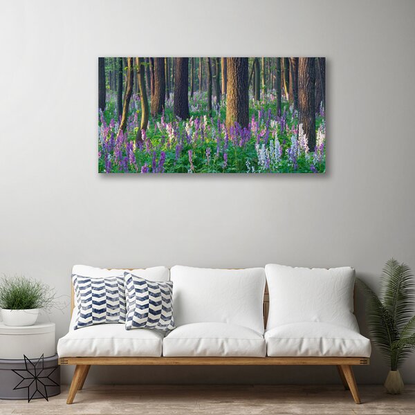Tablou pe panza canvas Pădurea Verde Natura Brun Violet