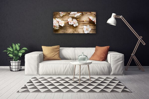 Tablou pe panza canvas Flori Floral alb