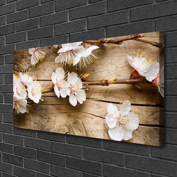 Tablou pe panza canvas Flori Floral alb