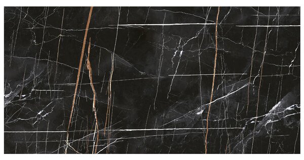Gresie portelanata rectificata Ponte Black, 60 x 120, lucioasa