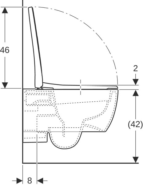 Geberit iCon vas wc agăţat fără margine alb lucios 503.233.00.1