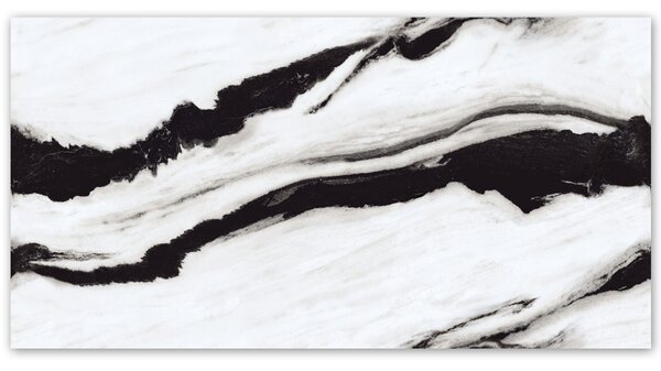 Gresie portelanata rectificata Black Panda Endless, 60 x 120, lucioasa