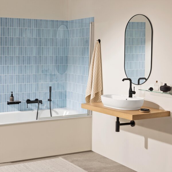 Grohe Essence New baterie lavoar stativ cu termostat negru 326282431