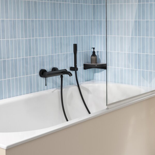 Grohe Essence New baterie cadă-duș perete cu termostat negru 336242431