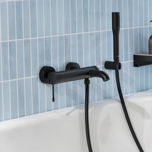 Grohe Essence New baterie cadă-duș perete cu termostat negru 336242431