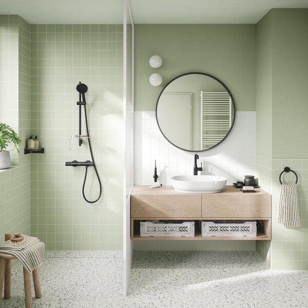 Grohe Essence New baterie lavoar stativ cu termostat negru 329012431