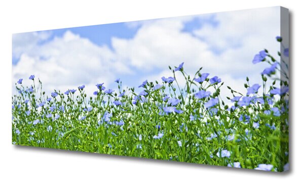 Tablou pe panza canvas Flori Natura Verde Violet