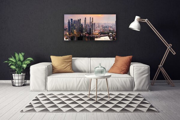 Tablou pe panza canvas Oraș Case Gray