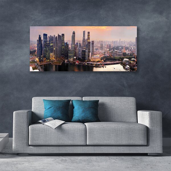 Tablou pe panza canvas Oraș Case Gray