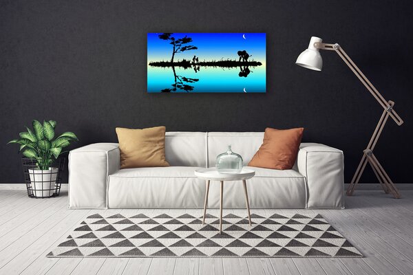 Tablou pe panza canvas Abstract Art Negru Albastru Violet
