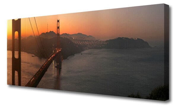 Tablou pe panza canvas Podul Arhitectura Brun Galben