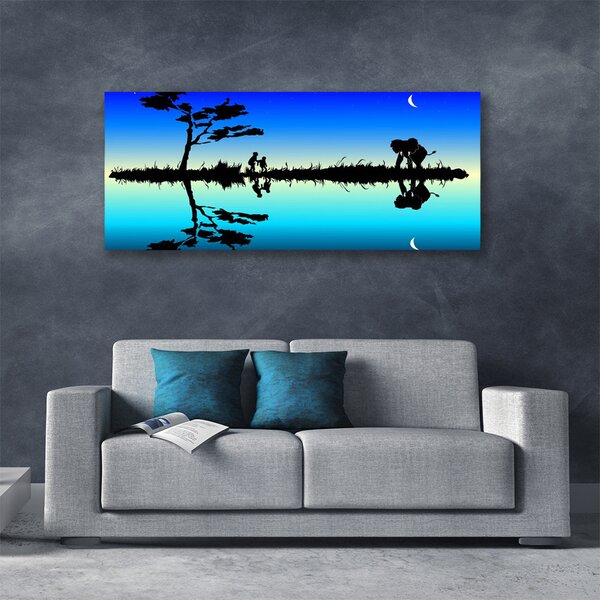 Tablou pe panza canvas Abstract Art Negru Albastru Violet
