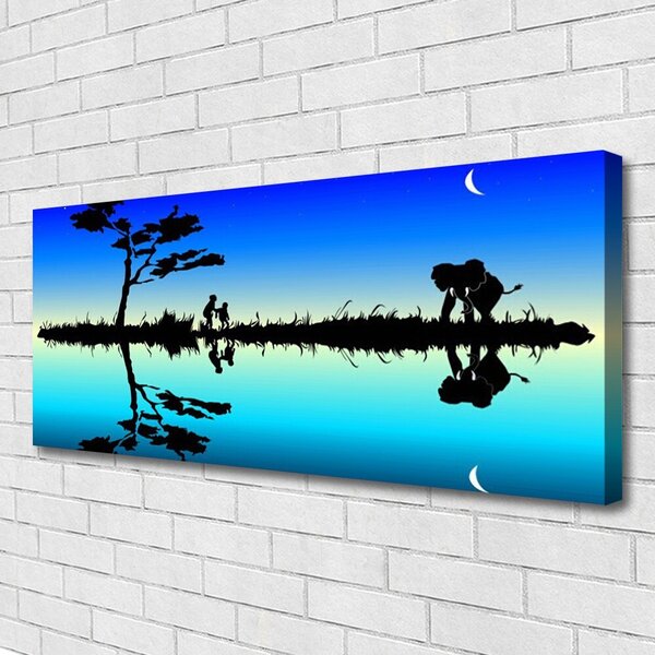 Tablou pe panza canvas Abstract Art Negru Albastru Violet