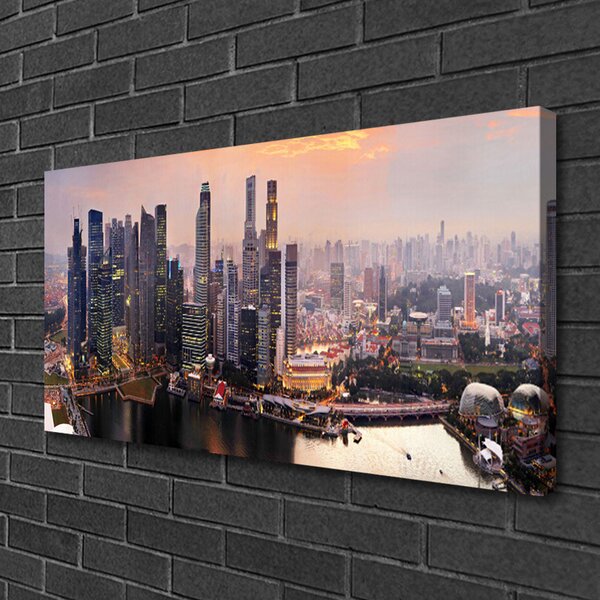 Tablou pe panza canvas Oraș Case Gray